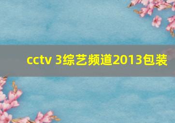 cctv 3综艺频道2013包装